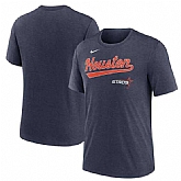Men's Houston Astros Heather Navy 2025 City Connect Tri-Blend T-Shirt,baseball caps,new era cap wholesale,wholesale hats